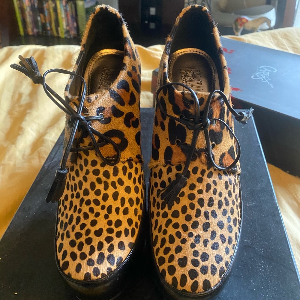 Black Multi Lauren Leopard 4 1/2 inch ankle bootie